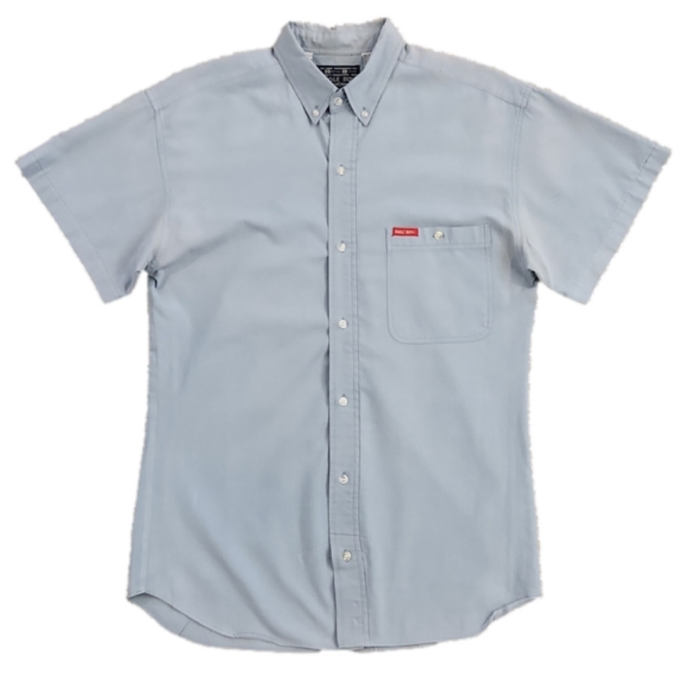 3/$20 Bugle Boy Men Special Issue Vintage Light Blue Button-Up Shirt